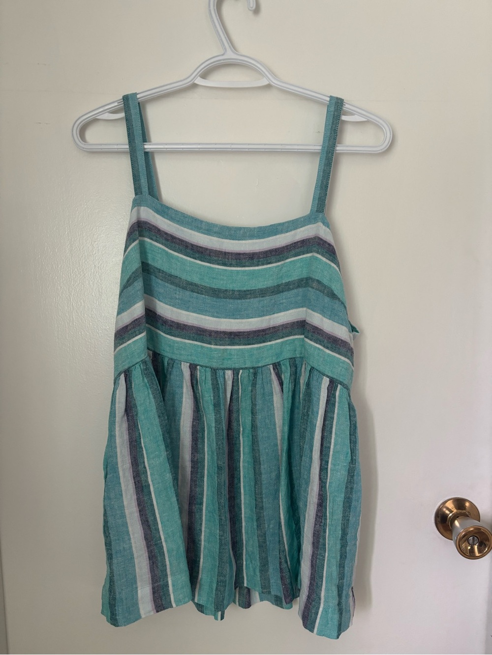 Striped Peplum Style Camisole Top